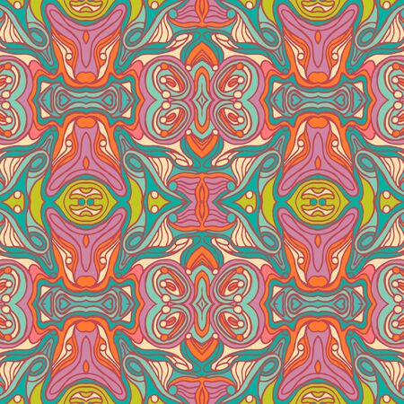 Colorful doodle abstract seamless pattern. Can be used for wallpaper, pattern fills, web page background, surface textures.のイラスト素材