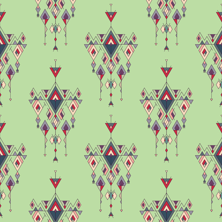 Vector Tribal vintage ethnic seamless pattern. Aztec, mexican, navajo, african motif.のイラスト素材