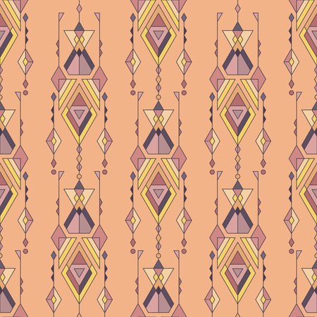 Vector Tribal vintage ethnic seamless pattern. Aztec, mexican, navajo, african motifのイラスト素材