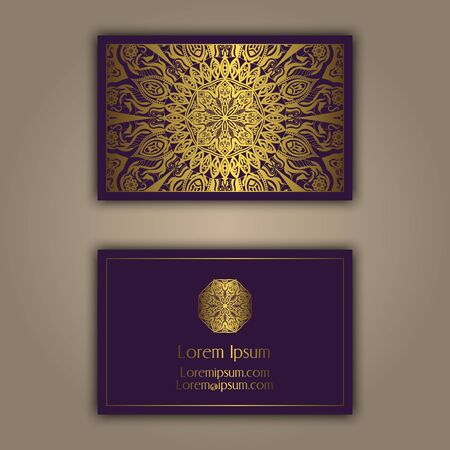 Ornamental floral business cards. Vintage decorative elements.のイラスト素材