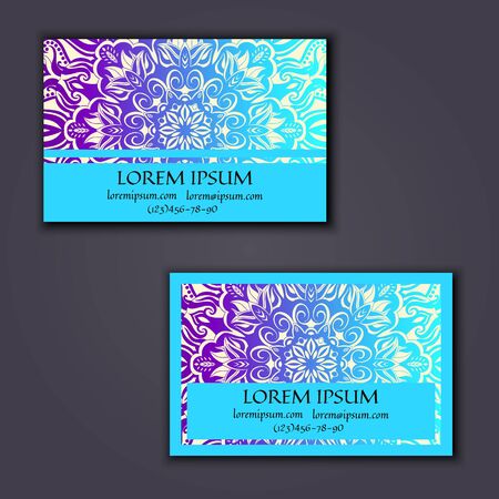 Ornamental floral business cards. Vintage decorative elements.のイラスト素材