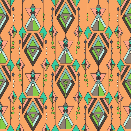 Vector Tribal vintage ethnic seamless pattern. Aztec, mexican, navajo, african motifのイラスト素材