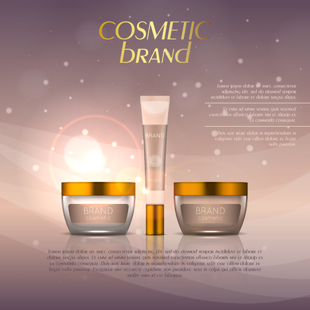 Realistic cosmetic bottle advertisement template.のイラスト素材