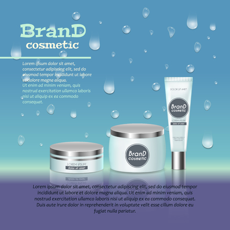 3D realistic beauty product bottle ads template.のイラスト素材