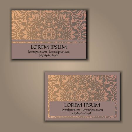 Ornamental floral business cards.のイラスト素材