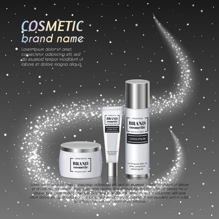 3D realistic cosmetic bottle ads template.のイラスト素材