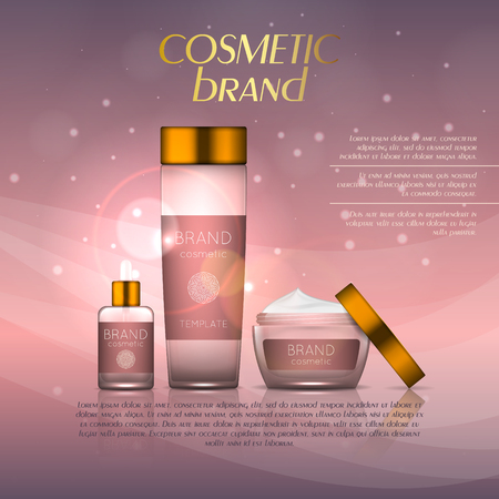 Realistic beauty cosmetic product design template illustration.のイラスト素材