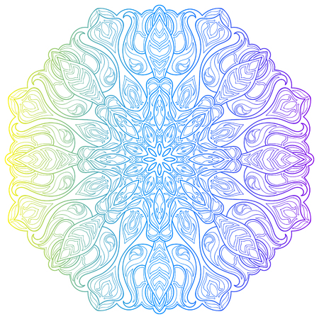 Ethnic colorful floral mandala. Vintage decorative elements. Decor for your design,lace ornament. Oriental pattern, vector illustration. Islam, arabic, indianturkish pakistan chinese ottoman motifのイラスト素材