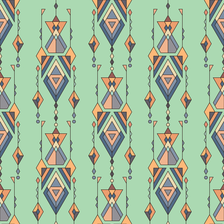 Vector Tribal vintage ethnic seamless pattern. Aztec, mexican, navajo, african motifのイラスト素材