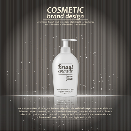 3D realistic cosmetic bottle ads templateのイラスト素材