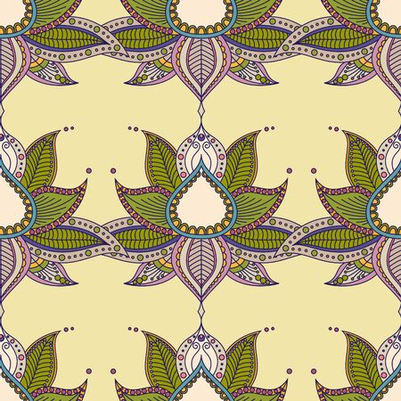 Vintage graphic vector Indian mandala seamless patternのイラスト素材