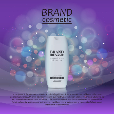 3D realistic cosmetic bottle ads templateのイラスト素材