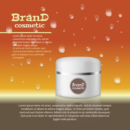 3D realistic cosmetic bottle ads templateのイラスト素材