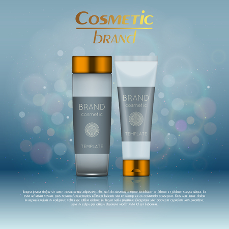 Beautiful realistic cosmetic product design templateのイラスト素材