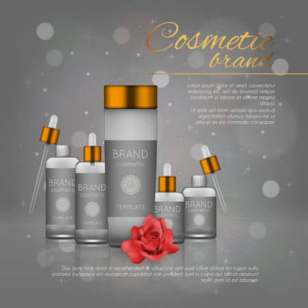 Beautiful realistic cosmetic product design templateのイラスト素材