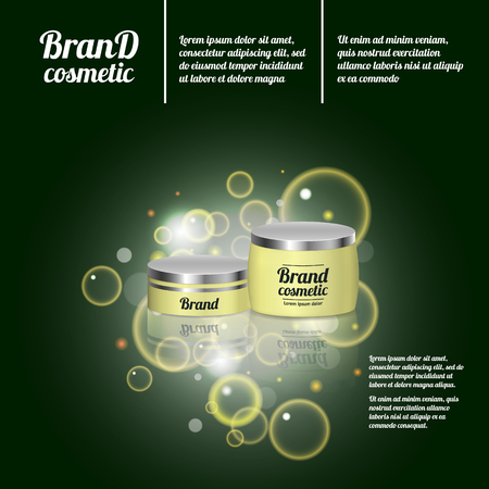 3D realistic cosmetic bottle ads templateのイラスト素材