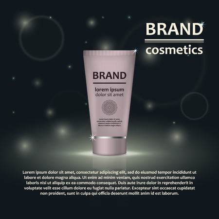 3D realistic cosmetic bottle ads templateのイラスト素材