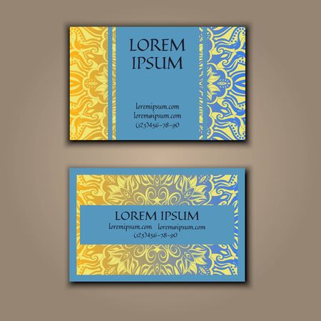 Ornamental floral business cards. Vintage decorative elements.のイラスト素材