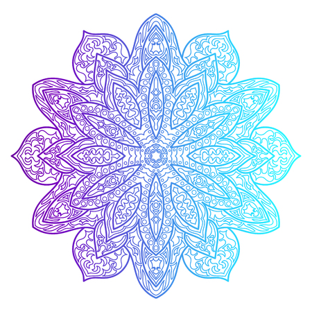 Ethnic colorful floral mandala. Vintage decorative elements. Decor for your design,lace ornament. Oriental pattern, vector illustration. Islam, arabic, indianturkish pakistan chinese ottoman motifのイラスト素材