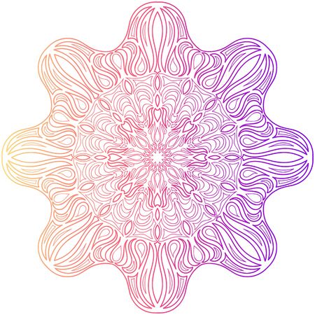 Ethnic colorful floral mandala. Vintage decorative elements. Decor for your design, lace ornament. Oriental pattern, vector illustration.のイラスト素材
