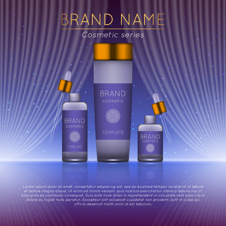 3D realistic beauty product bottle ads template.のイラスト素材