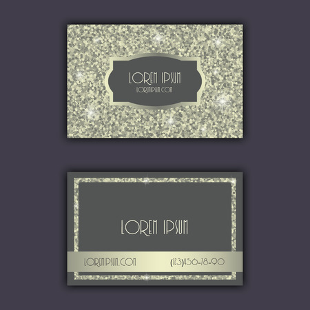 Business card templates with glitter shining background.のイラスト素材