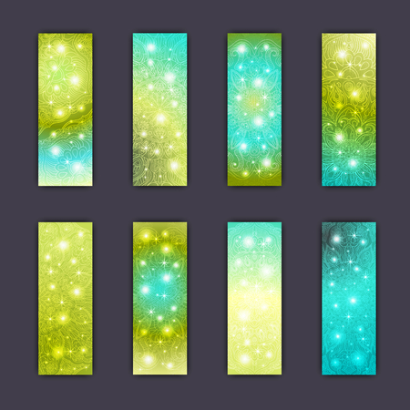 Set of glowing mandala banners.のイラスト素材