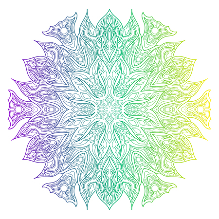 Ethnic colorful floral mandala. Vintage decorative elements. Decor for your design, lace ornament. Oriental pattern, vector illustration. Islam, Arabic, Indian Turkish Pakistan Chinese ottoman motif.のイラスト素材