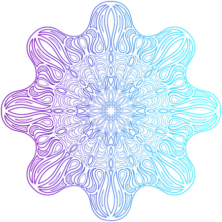 Ethnic colorful floral mandala. Vintage decorative elements. Decor for your design,lace ornament. Oriental pattern, vector illustration. Islam, arabic, indianturkish pakistan chinese ottoman motifのイラスト素材