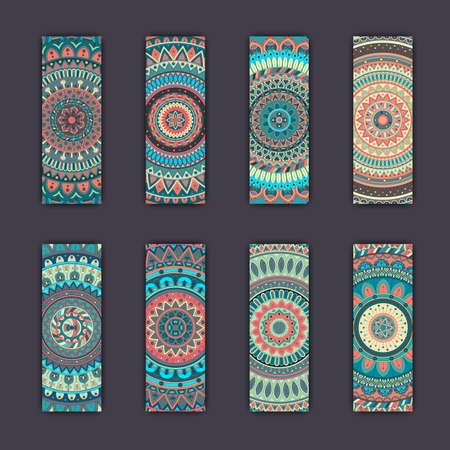 Set of colorful mandala patterns.のイラスト素材