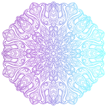 Ethnic colorful floral mandala.のイラスト素材