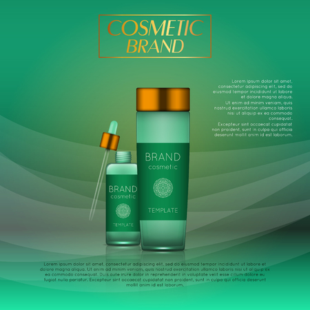 Beautiful realistic cosmetic product design template vector illustrationのイラスト素材
