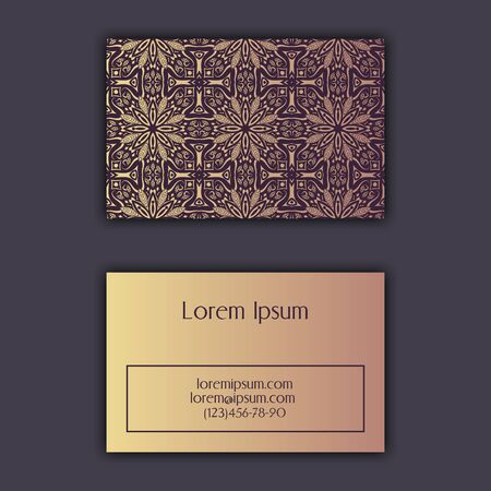 Ornamental vintage floral business cards.のイラスト素材