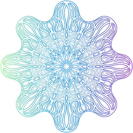 Ethnic colorful floral mandala in vintage decorative elements, Decor for your design,lace ornament, Oriental pattern, vector illustration.のイラスト素材