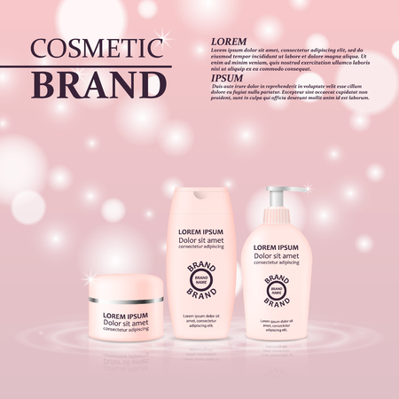 3D realistic beauty product ads template design.のイラスト素材