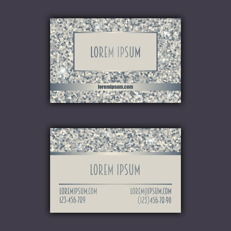 Business card templates with glitter shining background.のイラスト素材