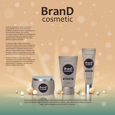 Cosmetic illustration on a soft light waves.のイラスト素材