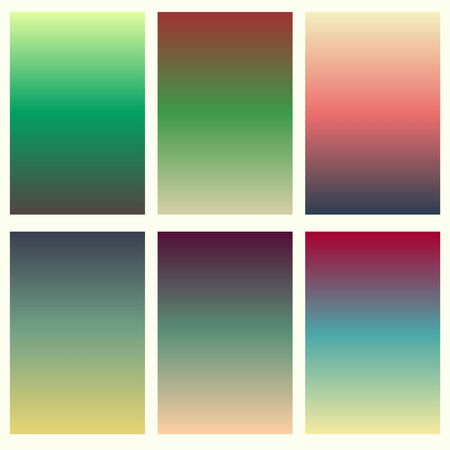 Colorful soft vector backgrounds gradient set. Abstract gradient collection design templateのイラスト素材