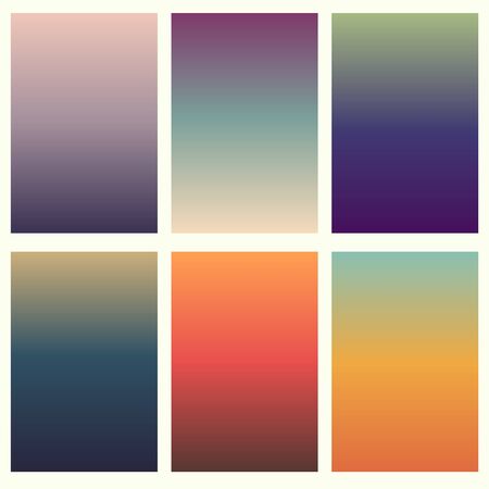 Colorful soft vector backgrounds gradient set. Abstract gradient collection design templateのイラスト素材