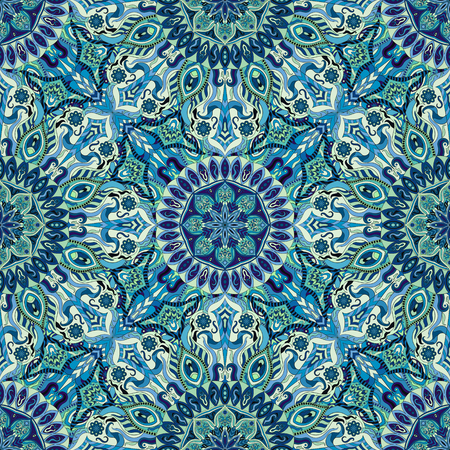 Ornate floral seamless texture, endless pattern with vintage mandala elements.のイラスト素材
