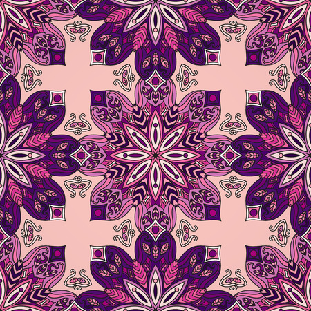 Ornate floral seamless texture, endless pattern with vintage mandala elements. Can be used for wallpaper, pattern fills, web page background, surface textures.Islam, Arabic, Indian, ottoman motifs.のイラスト素材