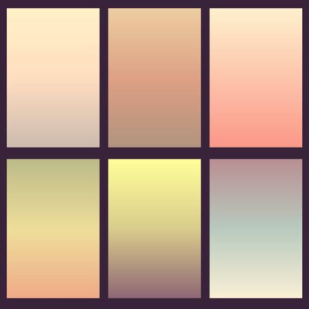 Colorful soft vector backgrounds gradient set. Abstract gradient collection design templateのイラスト素材