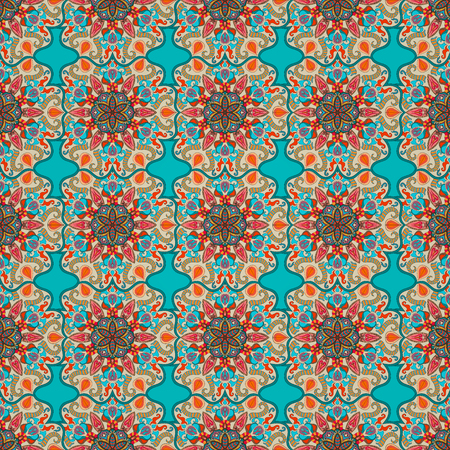 Ornate floral seamless texture, endless pattern with vintage mandala elements. Can be used for wallpaper, pattern fills, web page background, surface textures.Islam, Arabic, Indian, ottoman motifs.のイラスト素材