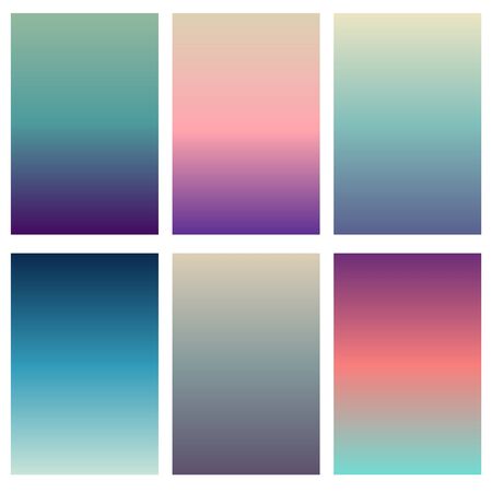 Colorful soft vector backgrounds gradient set. Abstract gradient collection design templateのイラスト素材