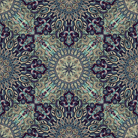 Ornate floral seamless texture, endless pattern with vintage mandala elements. Can be used for wallpaper, pattern fills, web page background, surface textures.Islam, Arabic, Indian, ottoman motifs.のイラスト素材