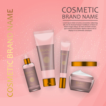 Beauty realistic cosmetic product design templateのイラスト素材