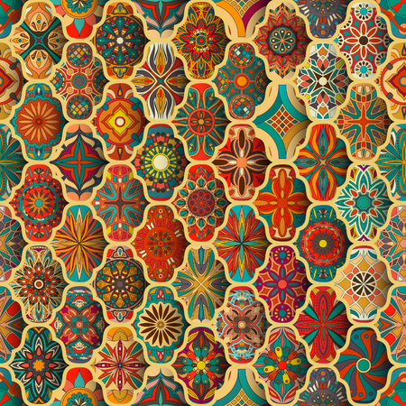 Seamless pattern with decorative mandalas.のイラスト素材