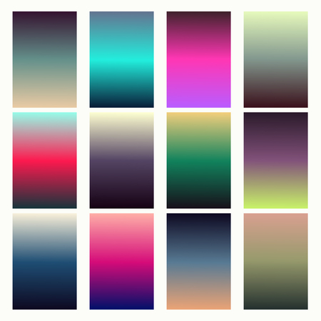 Trendy gradient swatches. Collection palettes of gradient swatches.のイラスト素材