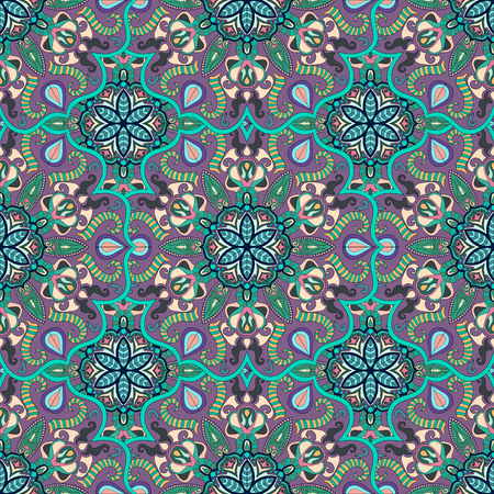 Ornate floral seamless texture, endless pattern with vintage mandala elements. Can be used for wallpaper, pattern fills, web page background, surface textures.Islam, Arabic, Indian, ottoman motifs.のイラスト素材