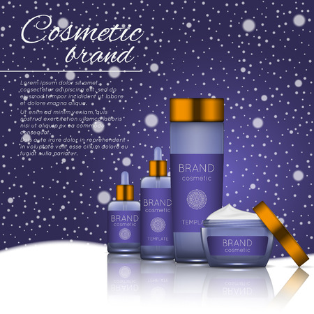 3D realistic cosmetic bottle adsのイラスト素材